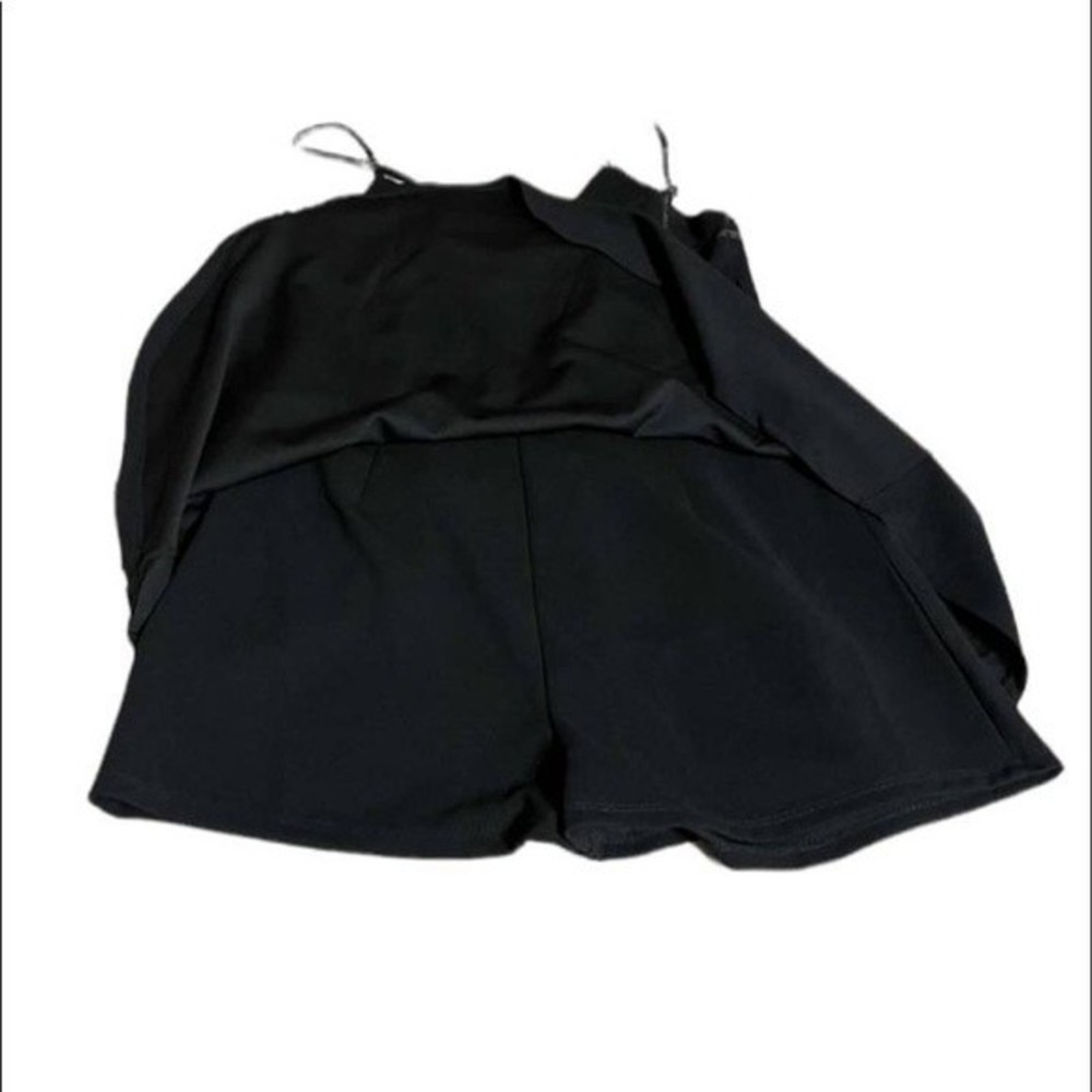 Iris Basic Surplice V- Neck Black Skort/ Romper S… - image 6